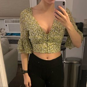Floral crop flowy top